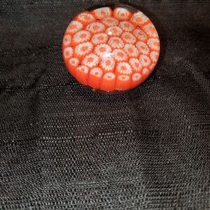 Red and White Decorative Glass Paperweight